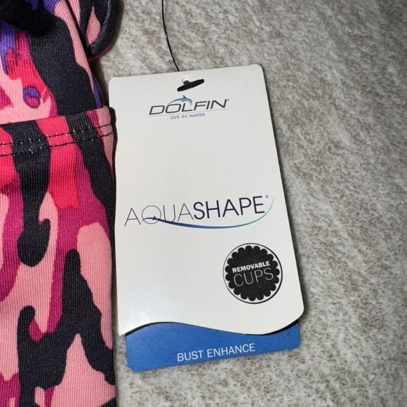 DOLFIN AQUASHAPE Push Up Tankini Top Swimsuit Bathing suit XS Colorful - Picture 2 of 8